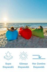 BUFFER® Pratik Şişme Yatak Bahçe Şezlong Kamp Havuz Deniz Çadır Yatağı Tek Kişilik Havayla Dolar Koltuk