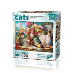 20794 PUZZLE 1000 FAMİLY CATS NEAR THE WİNDOW