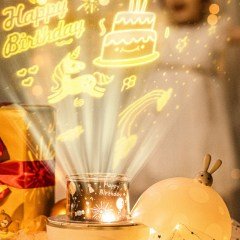 BUFFER® 6 Fonksiyonlu Renkli Döner USBli Gece Lambası Gökyüzü Projeksiyonlu Dekor Aydınlatma