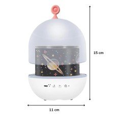 BUFFER® 6 Fonksiyonlu Renkli Döner USBli Gece Lambası Gökyüzü Projeksiyonlu Dekor Aydınlatma