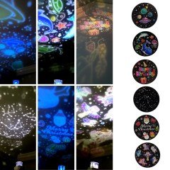 BUFFER® 6 Fonksiyonlu Renkli Döner USBli Gece Lambası Gökyüzü Projeksiyonlu Dekor Aydınlatma