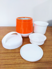 Kurch 2 Katlı Yemek Termosu Sefer Tası 1 LT (İçi Vakumlu Cam) Açık Mavi