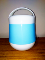 Kurch 2 Katlı Yemek Termosu Sefer Tası 1 LT (İçi Vakumlu Cam) Açık Mavi