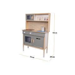 T1030 AHŞAP SU AKAN MUSLUKLU VE LEDLİ ÇOCUK MUTFAĞI YEŞİL