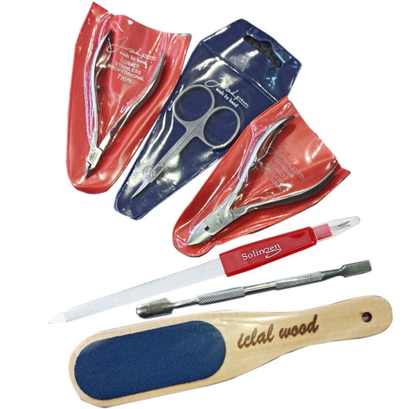 Manikür & Pedikür Seti Profesyonel El ve Ayak Bakımı Alet Çantası (6+1 Parça)