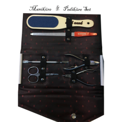 Manikür & Pedikür Seti Profesyonel El ve Ayak Bakımı Alet Çantası (6+1 Parça)