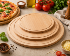 Ahşap Pizza ve Lahmacun Servis Tahtası Doğal Ahşap Sunum Altlığı