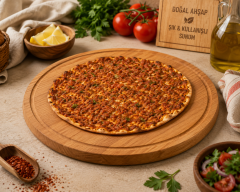 Ahşap Pizza ve Lahmacun Servis Tahtası Doğal Ahşap Sunum Altlığı 28 cm