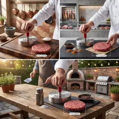 Hamburger Presi Köfte Basma Kalıbı 14 Cm (140-200 Gr) Paslanmaz