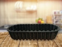 Yıldız Dilimli Baton Kek Kalıbı Granit Döküm 36 cm XXL Siyah