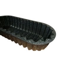 Yıldız Dilimli Baton Kek Kalıbı Granit Döküm 36 cm XXL Siyah