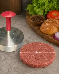 Hamburger Presi Köfte Basma Kalıbı 14 Cm (140-200 Gr) Paslanmaz