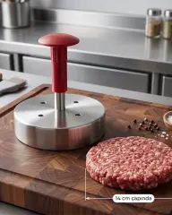 Hamburger Presi Köfte Basma Kalıbı 14 Cm (140-200 Gr) Paslanmaz