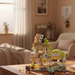 LZ-1382 LOZ KÜÇÜK AYI KAFE ÇİÇEKÇİ PONDA ÇAY EVİ 1077 PARÇA BLOCK OYUNCAK