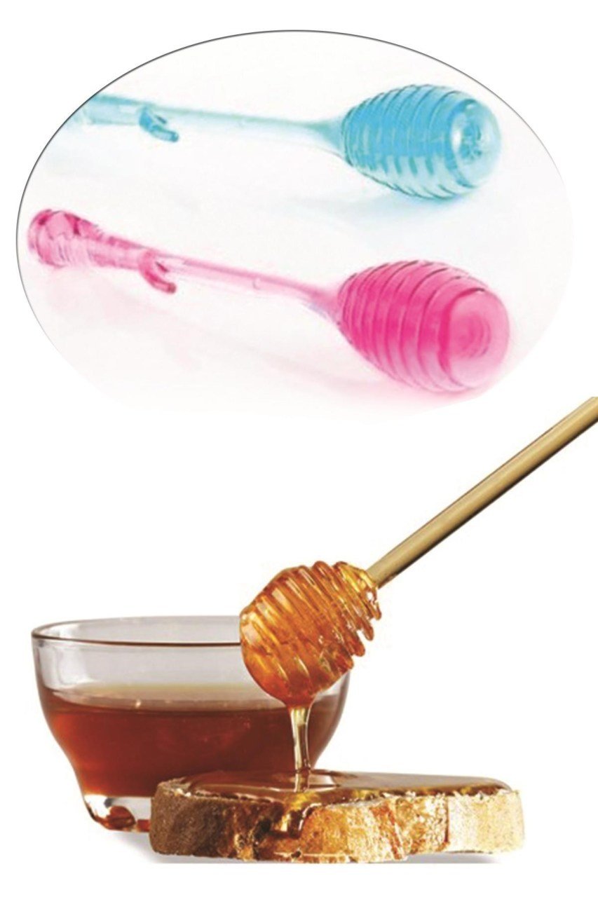 BUFFER® Rengarenk Plastik Şirin Pratik Bal Doldurma Reçel Sevis Kaşığı