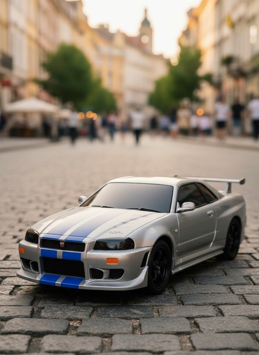 1/24 Fast & Furious Uzaktan Kumandalı Brian's Nissan Skyline GT-R R34 RC Araba