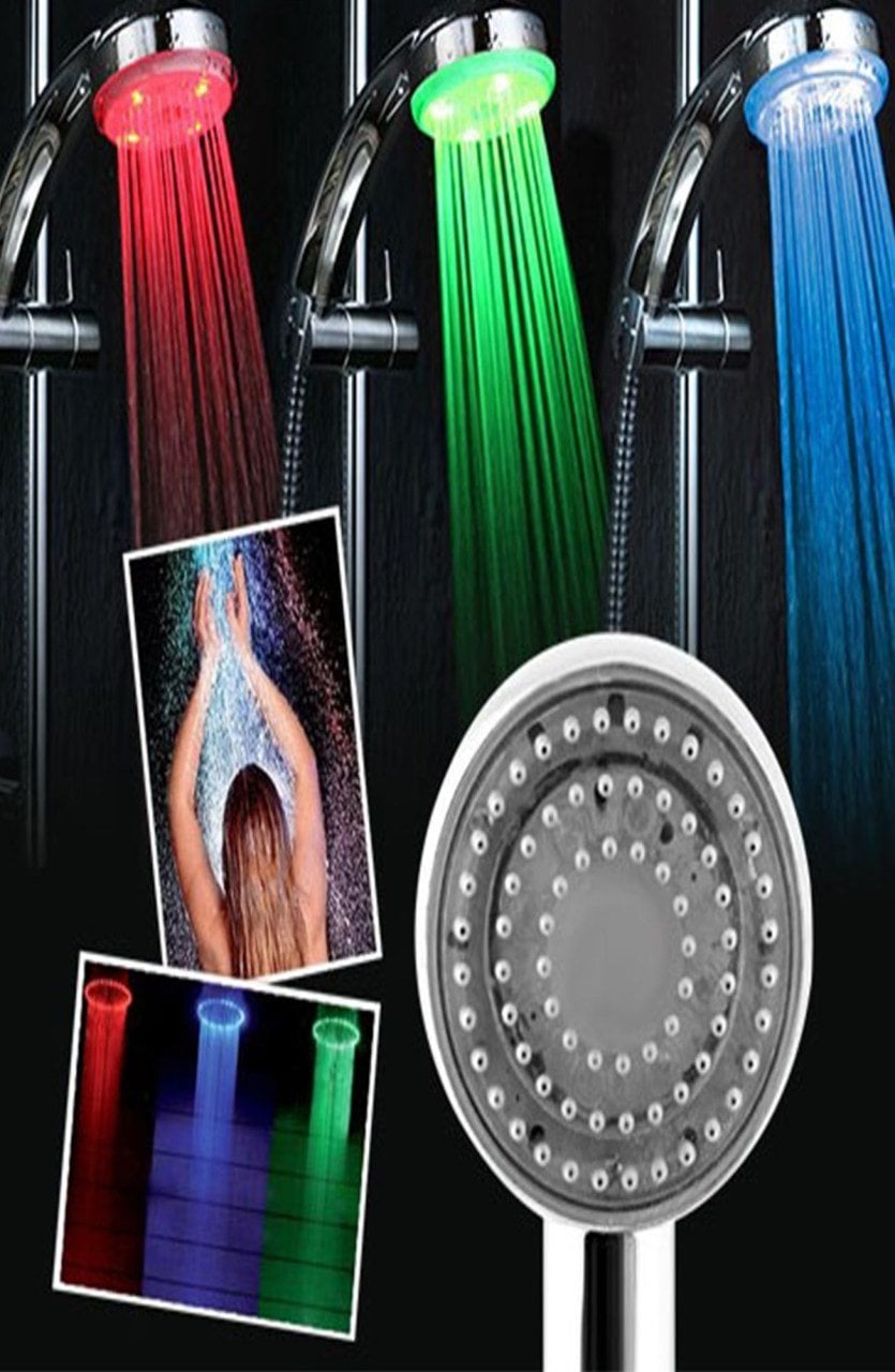 BUFFER® Isıya Duyarlı 7 Renk Değiştiren Led Işıklı Duş Başlığı Fiskiyesi