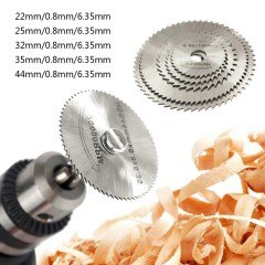 BUFFER® Metal 6 Parça Mini Matkap Ucu  Ahşap Kesme Yuvarlak Çelik Bıçak Disk Testere Seti Kiti