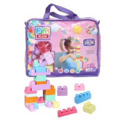 2977 Play Blox Pastel Blok Yapı Oyuncakları 107 Parça ,Saklama Çantalı ,1 Yaş ve Üzeri