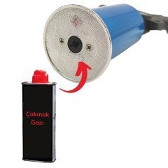 BUFFER® Metal Boş Gaz Hazneli Doldurulabilir Taşınabilir Küçük Torch Alevli Çakmak Pürmüz