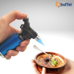 BUFFER® Metal Boş Gaz Hazneli Doldurulabilir Taşınabilir Küçük Torch Alevli Çakmak Pürmüz
