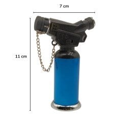 BUFFER® Metal Boş Gaz Hazneli Doldurulabilir Taşınabilir Küçük Torch Alevli Çakmak Pürmüz
