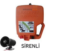 Sirenli Elektrikli Çit Makinesi 50 Km 220/12 Volt Şoklama Cihazı