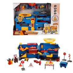 4539 Maxx Wheels Sesli ve Işıklı Garaj Seti İnşaat Garajı -Sunman