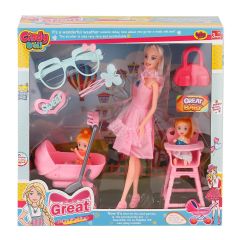 02456 Cindy Doll Pusetli Mama Sandalyeli Bebek -Oydaş Oyuncak