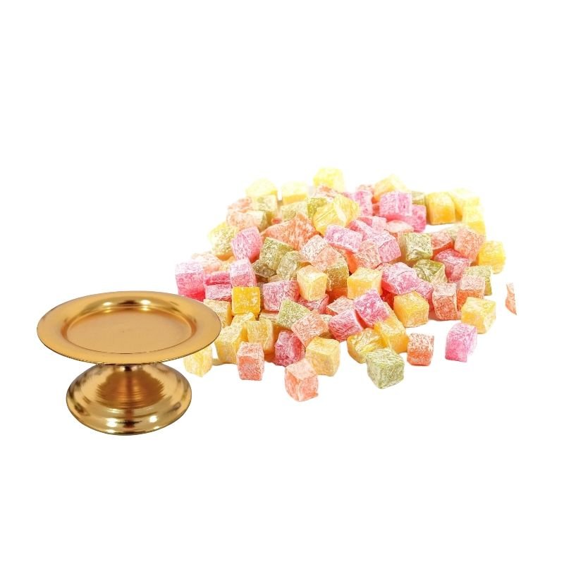 Ayaklı Lokumluk, Gold Makaronluk, Çay Ve Kahve Yanı Sunumluk, Metal Şekerlik