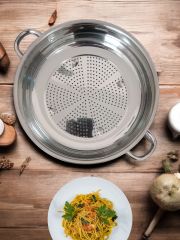 Paslanmaz Çelik Kulplu Süzgeç Makarna Süzgeci 2 Numara