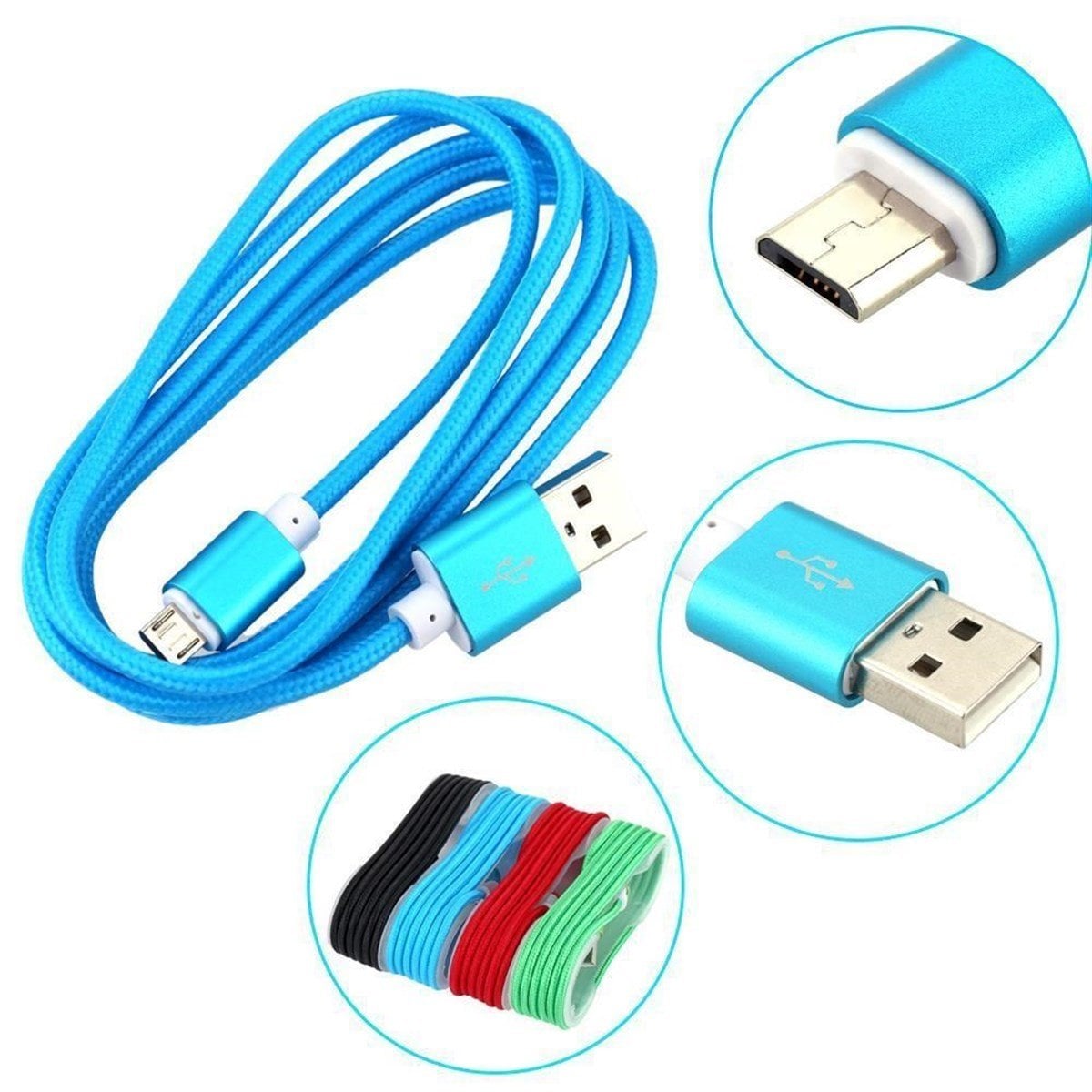 BUFFER® Örgü Şeklinde Micro Usb Data Şarj 1.5 Metre Android Kablosu