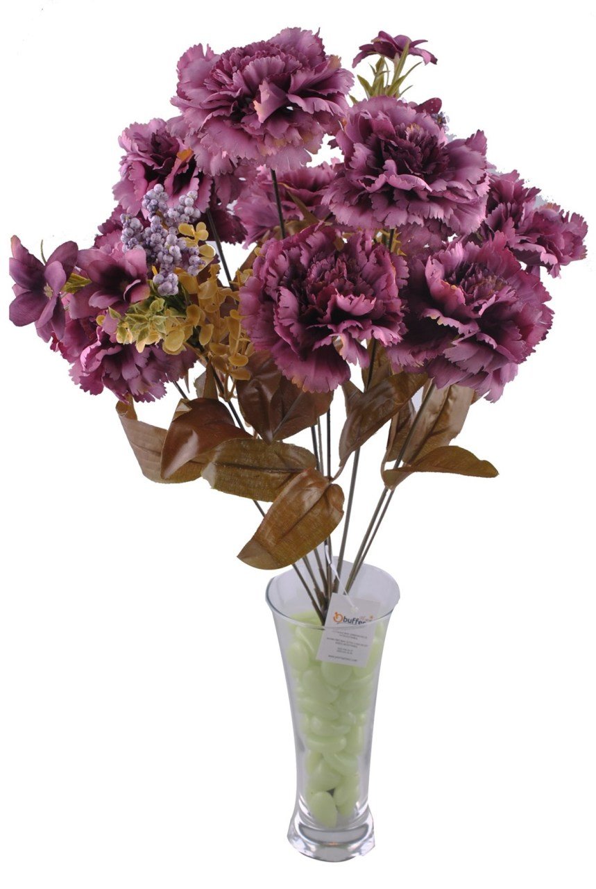 BUFFER® 11 Dallı 50 cm Karanfil Yapay Çiçek Mor-CK002MR