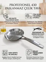 Defonte Paslanmaz Çelik Tava 18 cm (İndüksiyonlu ve Tüm Ocaklar İçin)