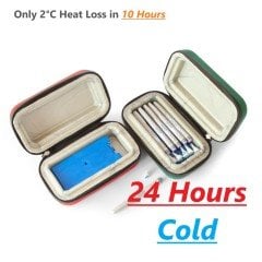 Thermobag İnsülin Hormon Taşıma Çantası, 25x15x10 cm, Neopren Dış Kaplama, İzotermik İç Yalıtım, 18 Saat Soğuk Koruma