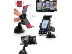 BUFFER® Kıskaçlı Araç İçi Vantuzlu Universal Telefon Sabitleyici Tutucu