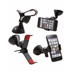 BUFFER® Kıskaçlı Araç İçi Vantuzlu Universal Telefon Sabitleyici Tutucu