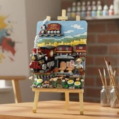 LZ-1296 LOZ TREN İSTASYONU AHŞAP BOYAMA 758 PARÇA BLOCK OYUNCAK