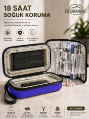 Hormon Taşıma Çantası, 25x15x10 cm, İzotermik İç Yalıtım, 18 Saat Soğuk Koruma Lacivert