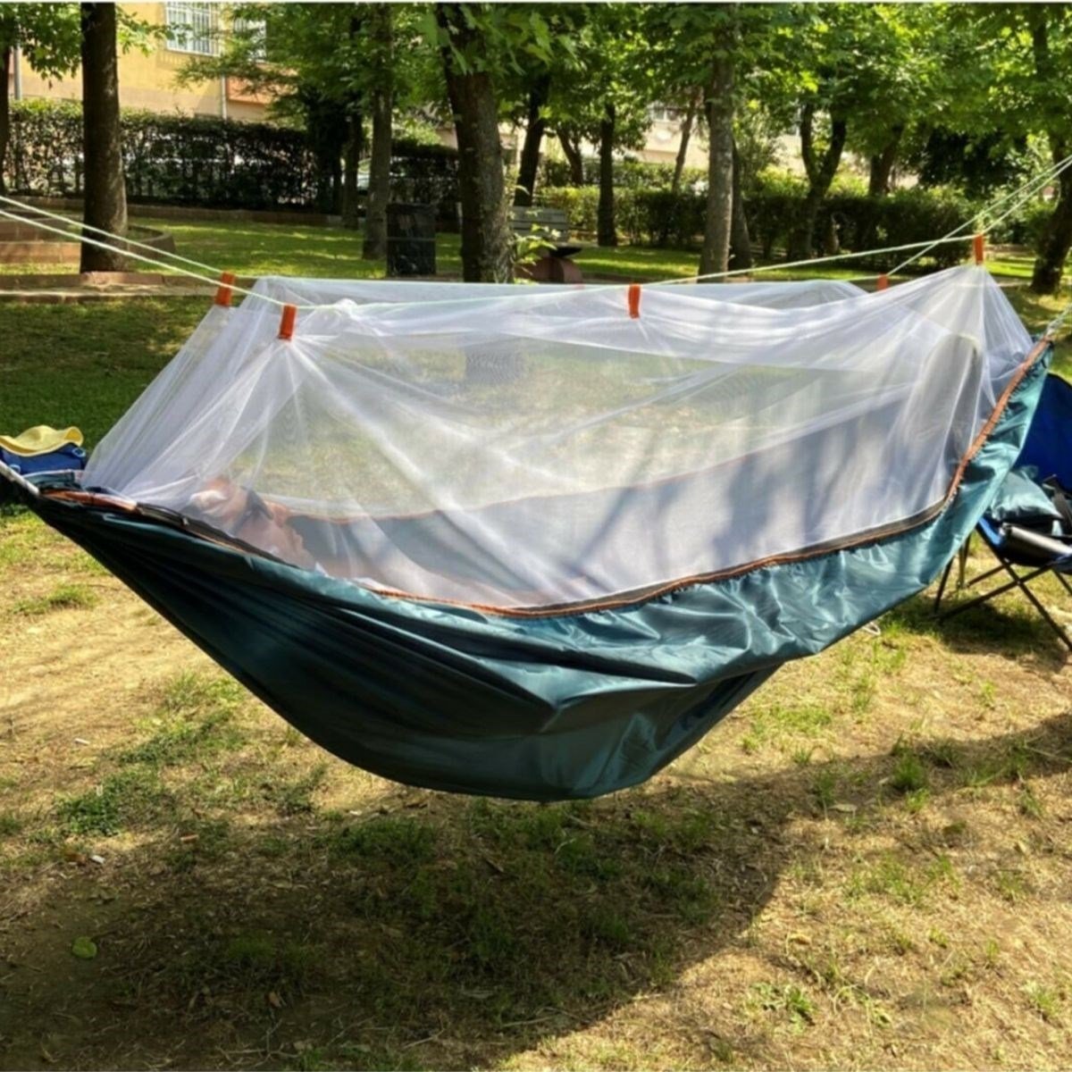 BUFFER® Kamp Salıncak Sineklik Cibinlikli Portatif Hamak Tek Kişilik Outdoor Su Geçirmez Sivrisinek Koruyucu