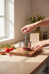 Yaylı Hamburger Presi Köfte Basma Kalıbı 12 Cm İnce Paslanmaz Çelik 100-130 gr