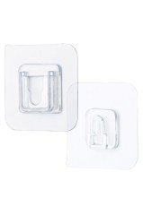 BUFFER® Eşya Sabitleme Askısı 10 Çift Şeffaf Çift Taraflı Yapışkanlı Geçmeli Klips