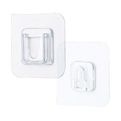 BUFFER® Eşya Sabitleme Askısı 10 Çift Şeffaf Çift Taraflı Yapışkanlı Geçmeli Klips