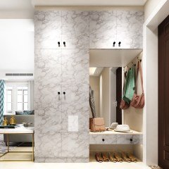 BUFFER® 5mt x 60 cm Mermer Desenli Masa Tezgah Mutfak Su Geçirmez Yapışkanlı Folyo Sticker