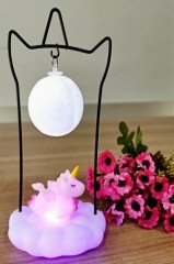 BUFFER® Işık Altında Sallanan Renk Değiştiren Unicornlu Gece Lambası