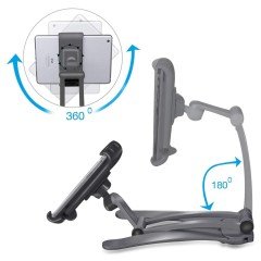 BUFFER® 360 Derece Dönebilen Mutfak Masaüstü Telefon Tablet Tutucu Ayarlanabilir Esnek Ayaklı Metal Gövdeli