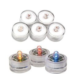 BUFFER® Su Geçirmez Led Mum Dekoratif Mini Su Altı Aydınlatması 12li Set