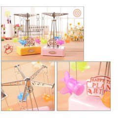 BUFFER® Oyuncak Hareketli Uçaklı Kurmalı Hediyelik Müzik Kutusu Aleti