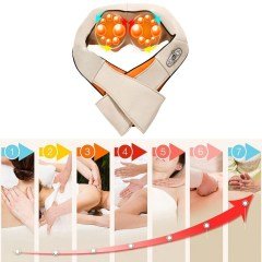 BUFFER® U Şeklinde Ovmalı Yoğurmalı Ayarlanabilir Isıtmalı Vücut Boyun Omuz Masaj Yastığı Üç  Fonksiyonlu