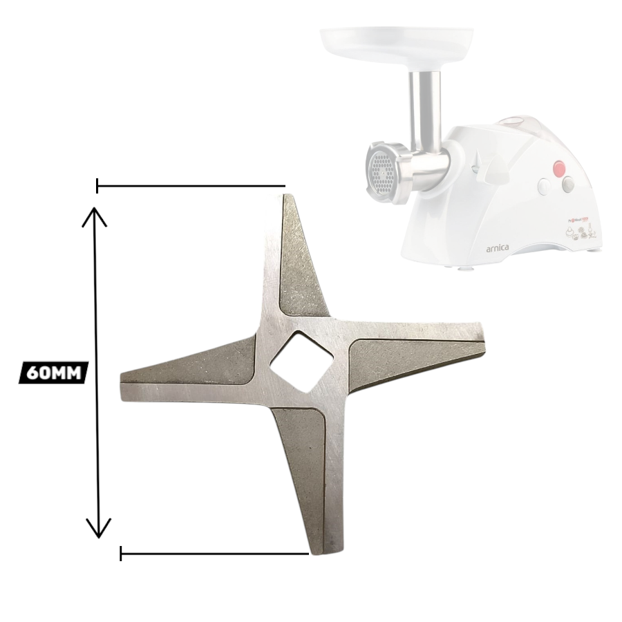 #12 Arnica Promeat Grande W2000 W1800 İçin Yedek Parça Bıçak, Et Kıyma Makinesi Bıçağı (60 mm)